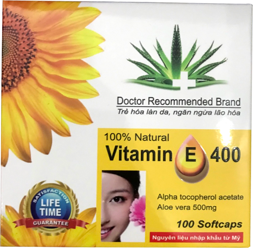 Vitamin E 400 Đẹp da, sáng da, chống lão hoá da hộp 100 viên