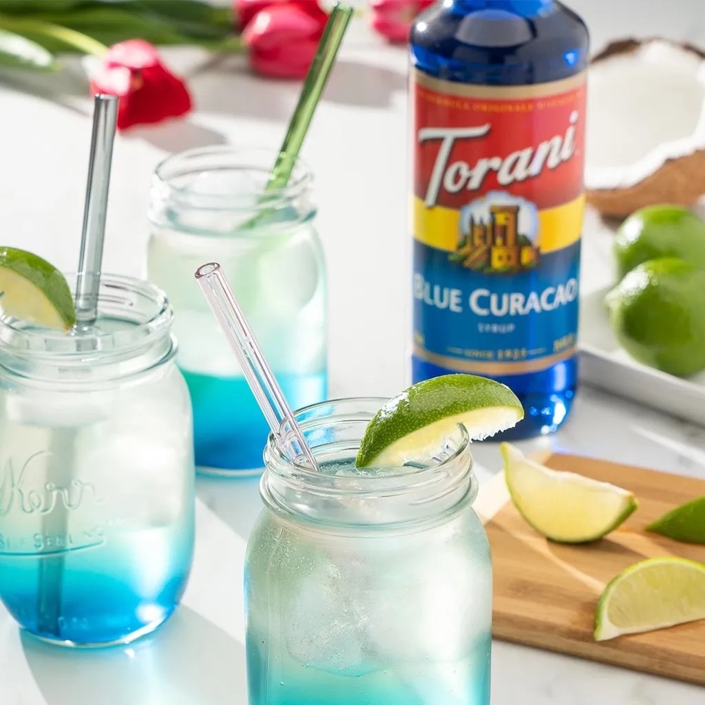 Siro Pha Chế Vị Vỏ Cam Torani Classic Blue Curacao Syrup 750ml Mỹ
