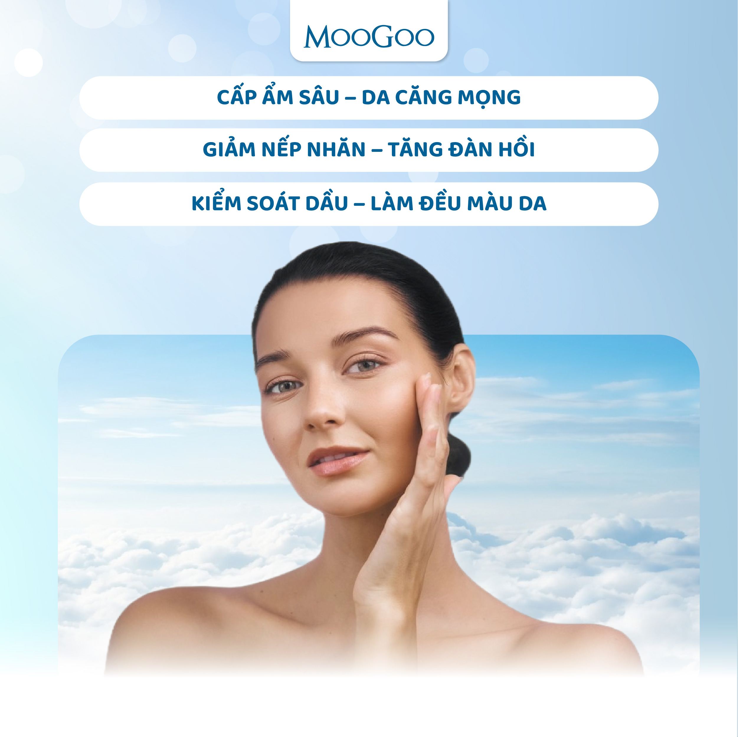 Serum Tinh Chất Cấp Ẩm &amp; Tái Tạo Da Hyaluronic Acid và Niacinamide 25ml MooGoo cho da nhạy cảm - hàng Úc