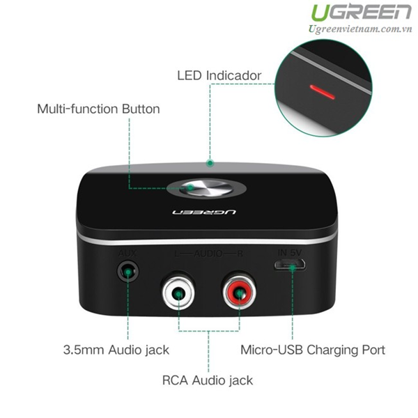 Wireless Bluetooth 4.1 Receiver Audio Adapter Ugreen 30445-Hàng Chính Hãng