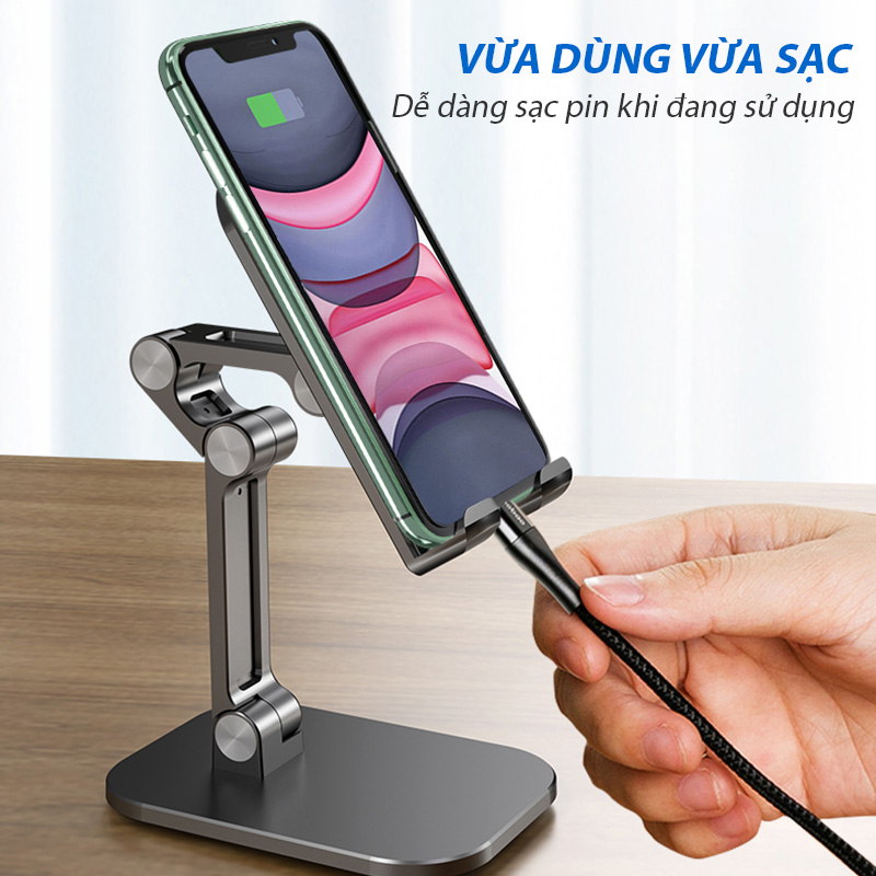 Giá Đỡ Điện Thoại, Máy Tính Bảng Selfiecom K10 Dành cho các dòng máy từ 4~13 inch, Với thiết kế gấp gọn đa năng - Hàng Nhập Khẩu