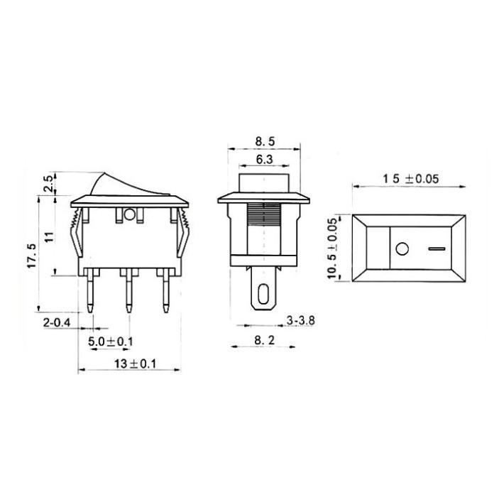 Công Tắc Bập Bênh Có Đèn KCD1 6A/250V 3 Chân 2 Chế Độ ON-OFF 1(cái)