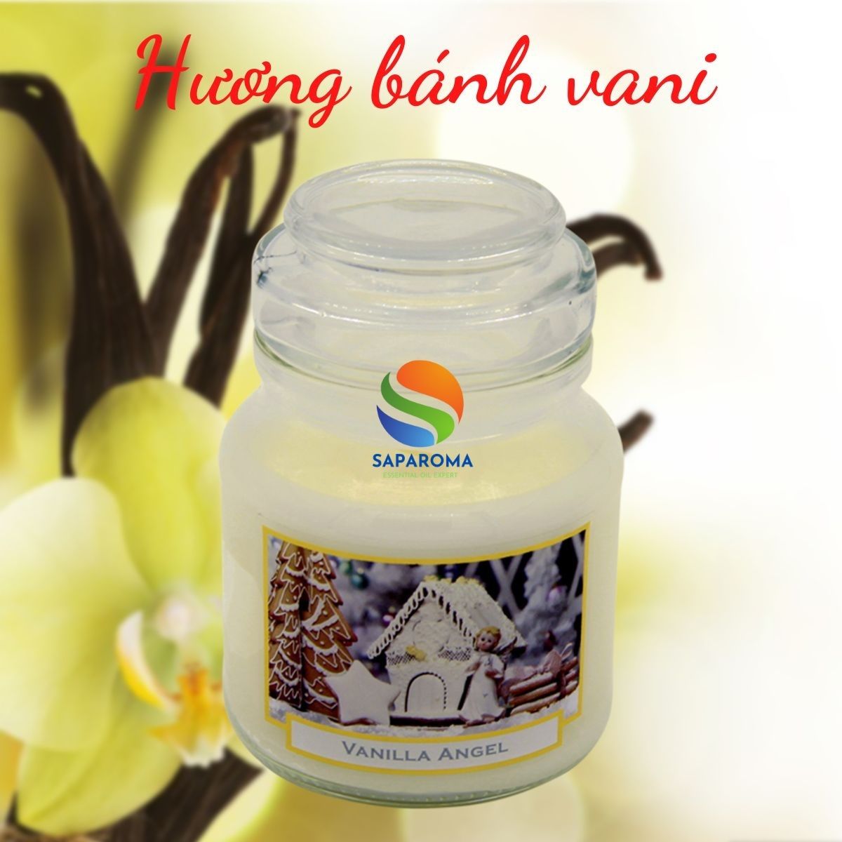 Hũ nến thơm tinh dầu Bartek Vanilla Angel 130g QT06658 - hương bánh vani, nến trang trí, thơm phòng, thư giãn, Hỗ trợ khử mùi