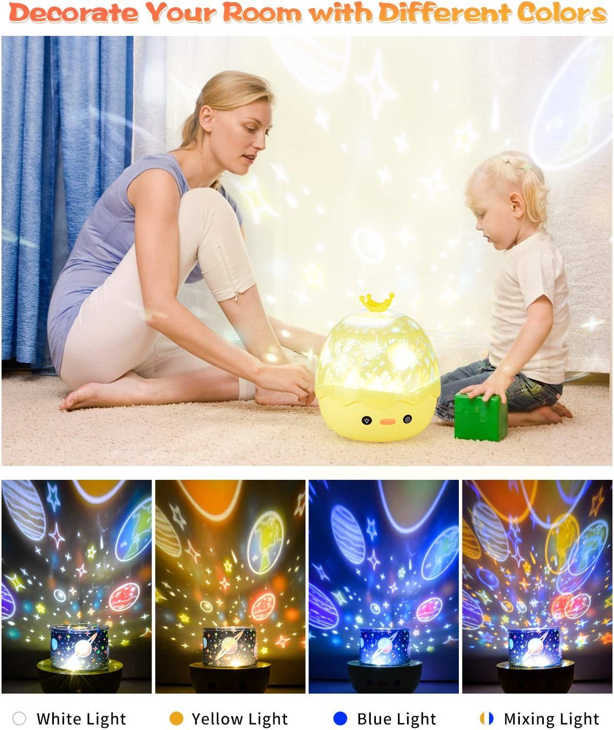 Đèn ngủ chiếu sao, Đèn ngủ xoay 360° có nhạc + Bluetooth