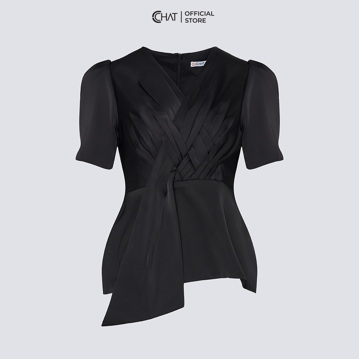 Áo Kiểu Nữ Dáng Peplum Vạt Chồng Đan Eo Chất Lụa Cao Cấp Mềm Mịn 53ANL2001OT