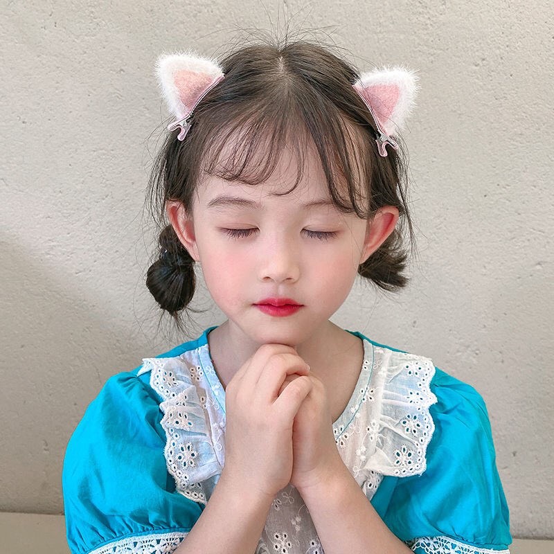 Set 2 Kẹp tai mèo lông mềm mại thu đông thời trang nữ Hàn Quốc Tatitava