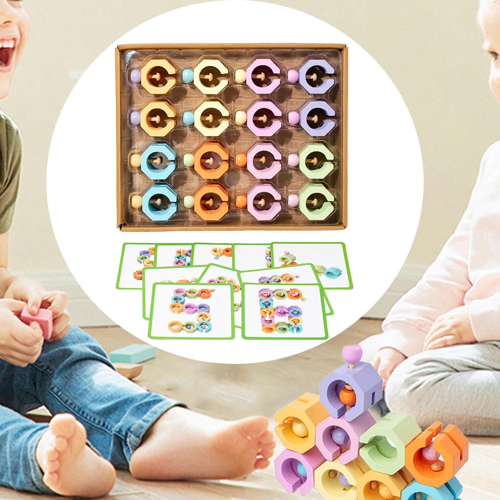 Montessori Shape Sorter Stacker Matching Blocks Colorful