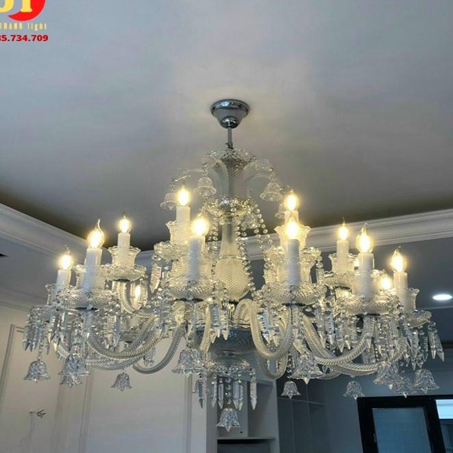 Đèn chùm nến phale trắng 15 tay phòng khách DQM
