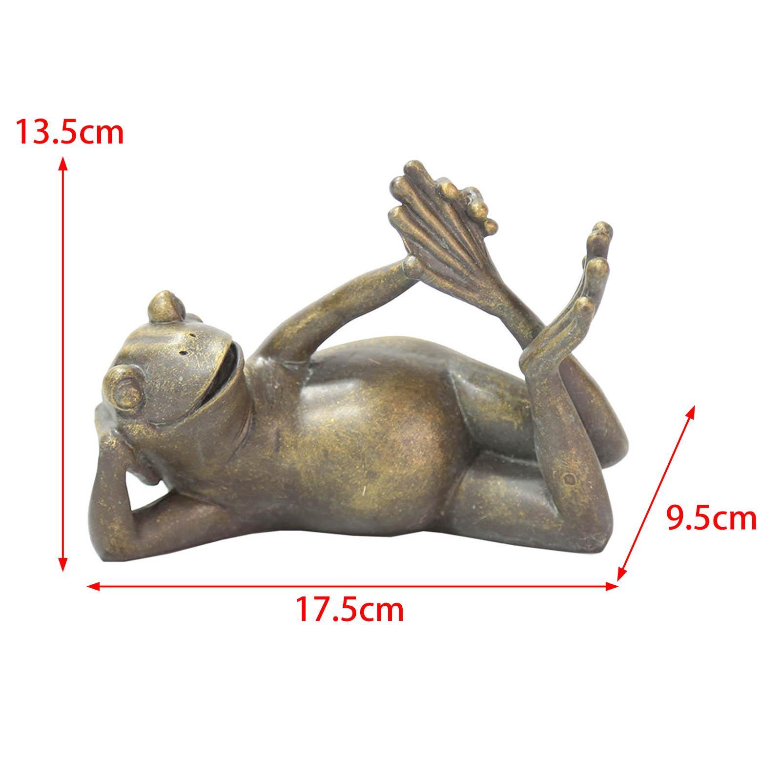 Antique Bronze Lying Yoga Frog Statue Zen for Garden Courtyard Decoration