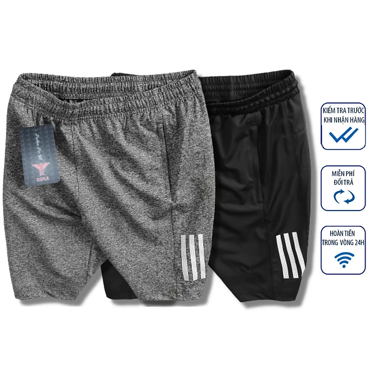 Combo 2 Quần shorts thể thao nam  dạng sọt sport đùi chất thun lạnh 4 chiều cao cấp phù hợp tập gym hay mặc nhà màu trắng và đen DUI-P101
