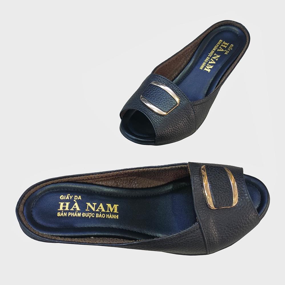 Dép Nữ Quai Ngang HÀ NAM Da Bò Thật Cao Cấp DNU2096c