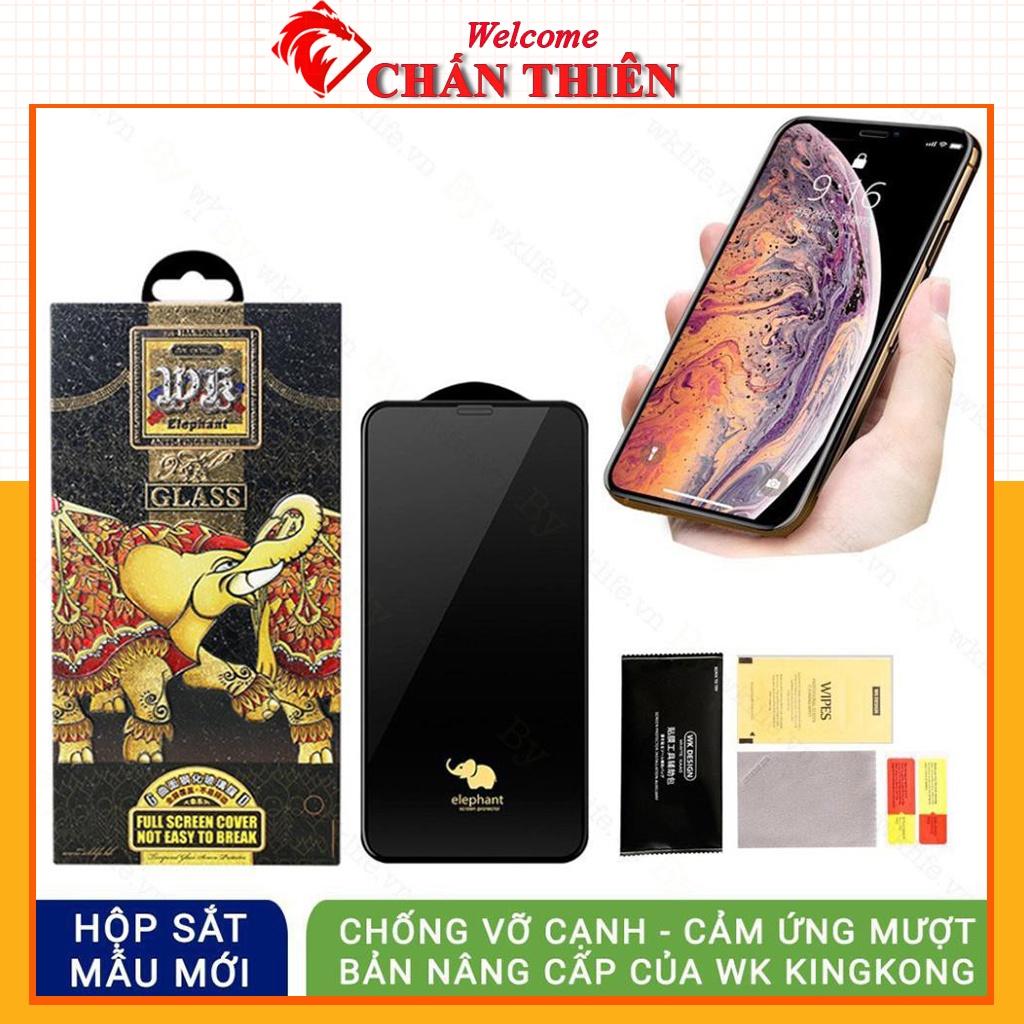 Kính cường lực dành cho iphone bóng 6D con voi hạn chế vân tay iphone 7 8 Plus X Xsmax 11 Promax 12 Promax - Hàng Chính Hãng