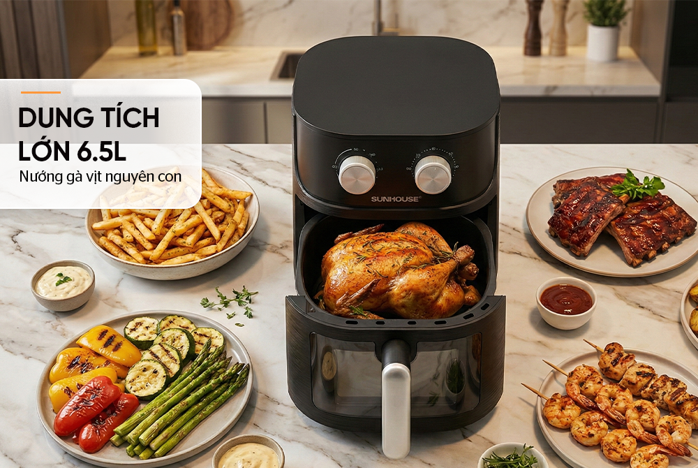 [Hàng chính hãng] Nồi chiên không dầu 6.5L Sunhouse SHD4032