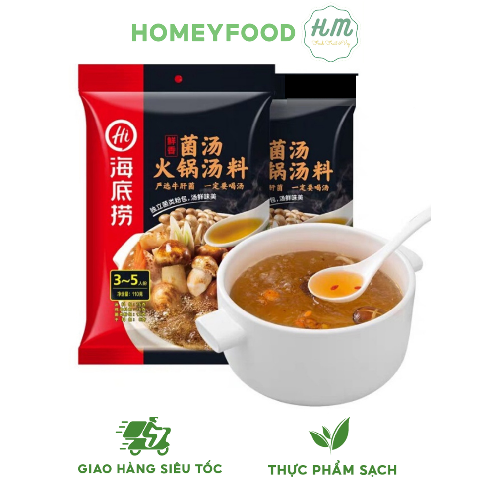 Cốt lẩu Haidilao vị Nấm - set cốt lẩu 4 ~ 6 người ăn