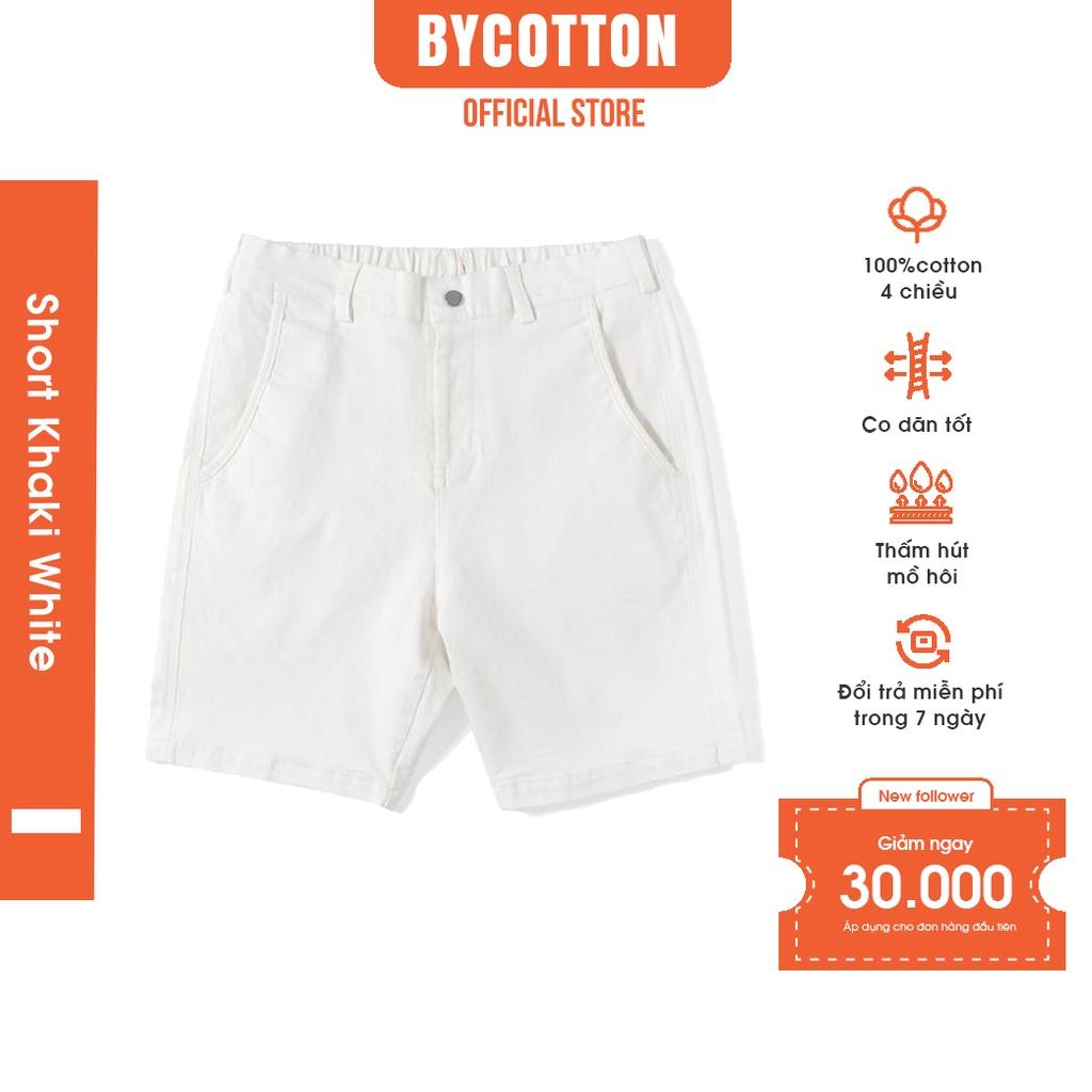 Quần Short Kaki Nam Màu Trắng BY COTTON White Khaki Shorts