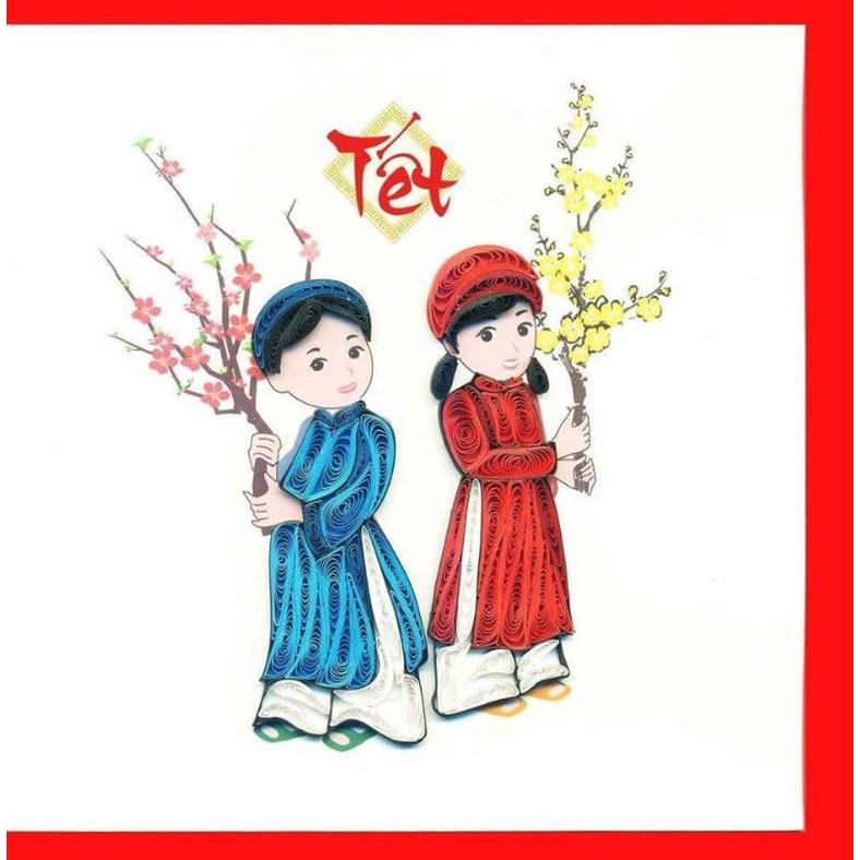 THIỆP QUILLING/GIẤY XOẮN/ THIỆP TẾT HANDMADE