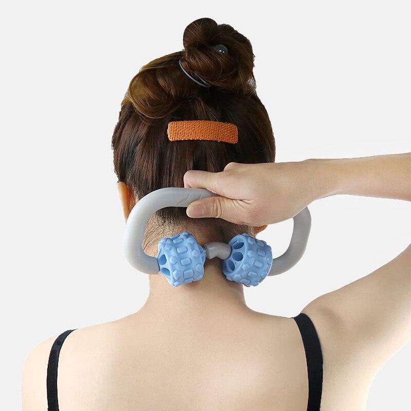 Double-wheeled Roller Manual Acupoint Muscle Relaxer Yoga Bodybuilding Massage Fashion Roller Yoga Sport PP Material Equipment