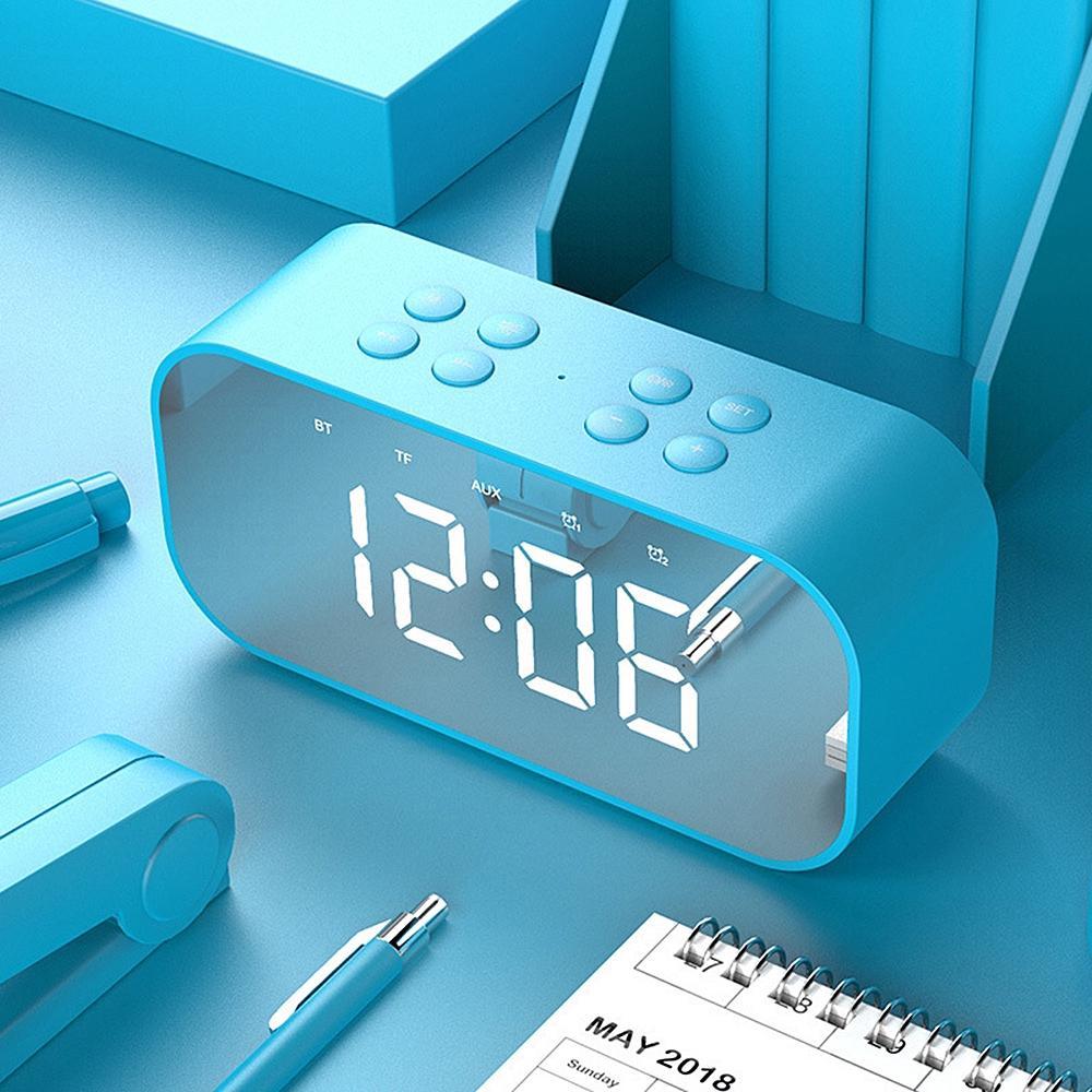 Loa bluetooth không dây mặt gương có đèn led hiển thị giờ kèm phụ kiện