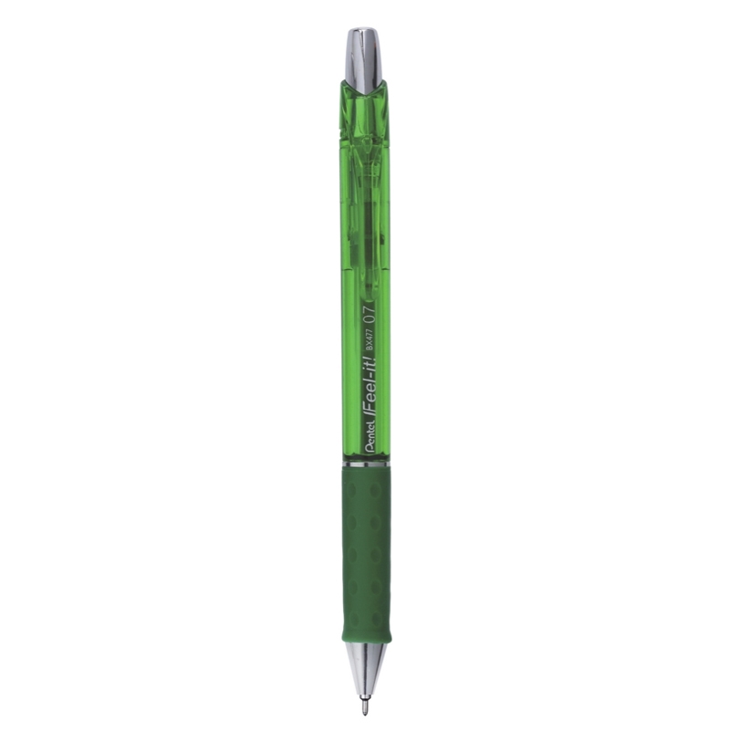 Bộ 2 Bút Bi Bấm Pentel 0.7 BX477 - Xanh Lá