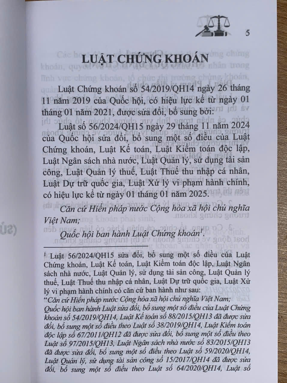Luật Chứng khoán năm 2019 (sửa đổi, bổ sung năm 2024)