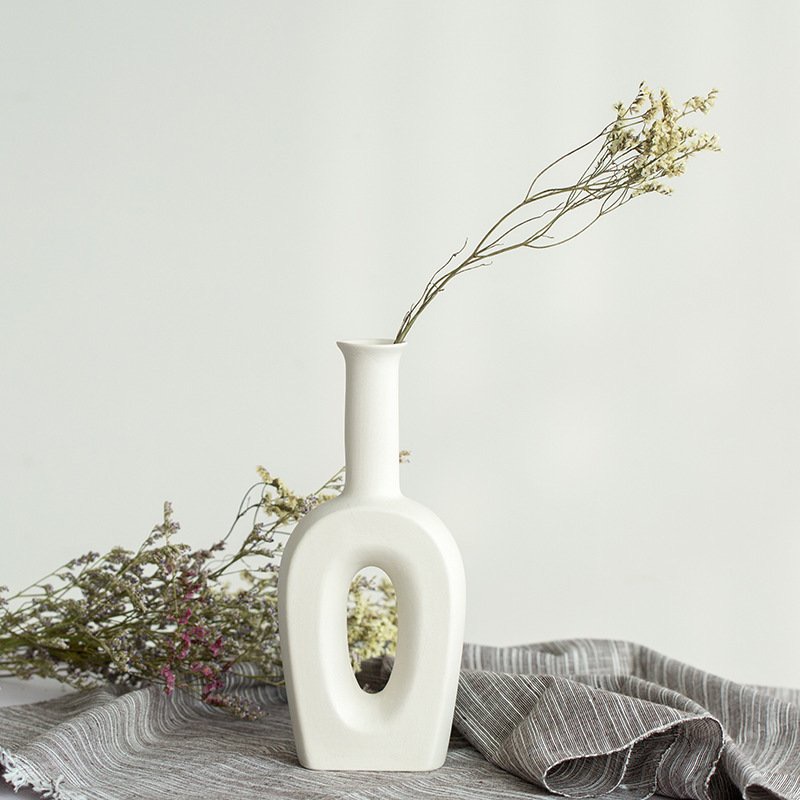 Bình gốm nghệ thuật trang trí nhà cửa, Bình hoa Minimalist phong cách Hàn Quốc - Decor Fancy