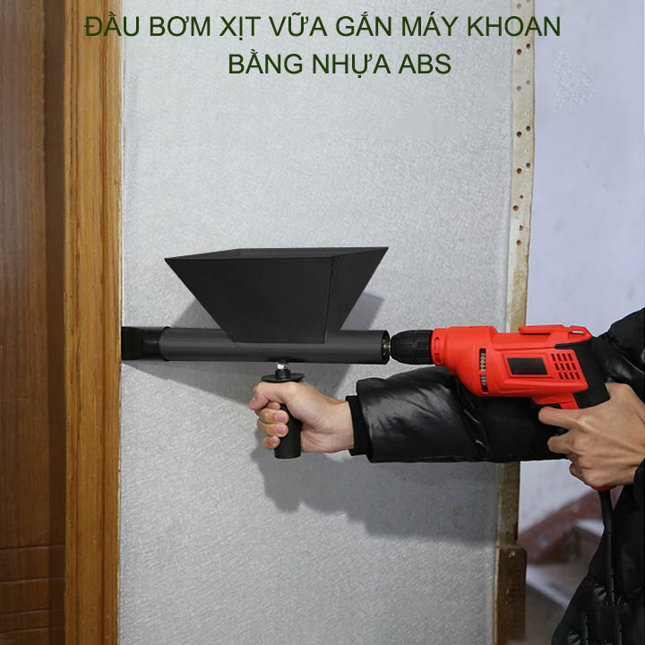 Đầu phun xịt vữa cầm tay gắn máy khoan thông minh tiện dụng, bằng nhựa ABS