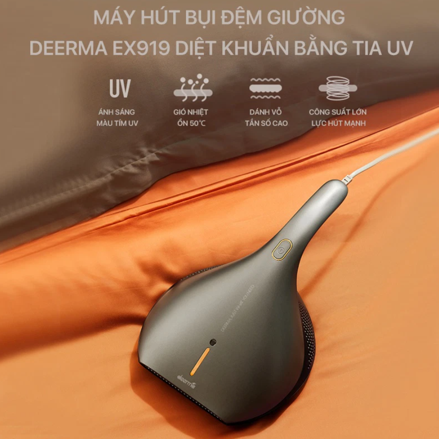 Máy hút bụi đệm giường diệt khuẩn UV Deerma EX919 - Hàng chính hãng