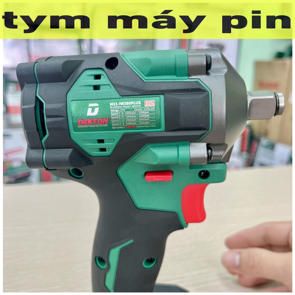 (Tặng thùng) Thân máy siết bulong pin 21V Dekton M21-IW380PLUS – chưa pin sạc