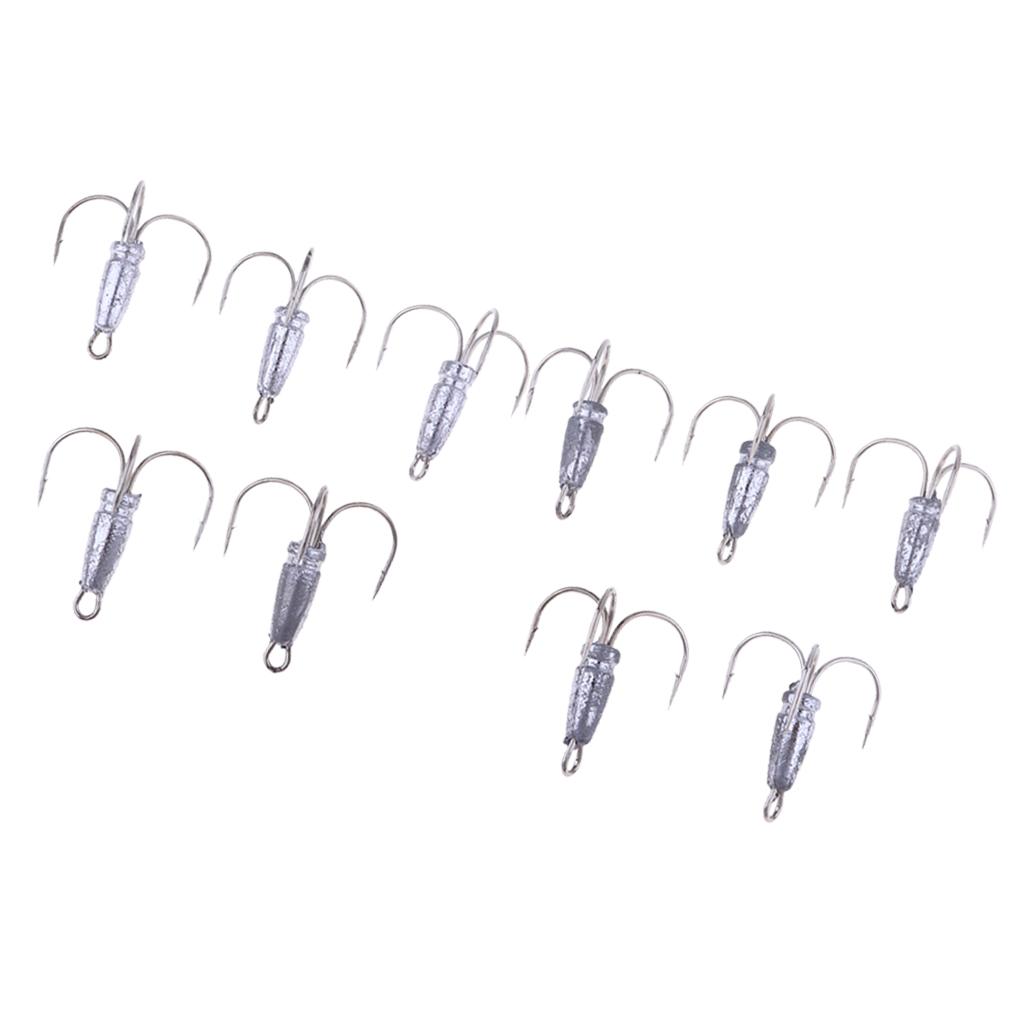 5 Pieces Treble Anchor Fishing Hooks Lead Head for Sea Boat Lake Fishing