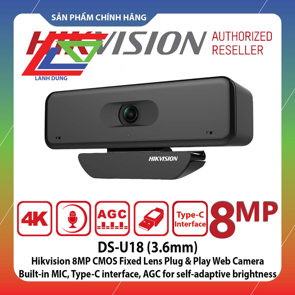 Webcam Hikvision DS-U18  4K (3840 × 2160) - Hàng chính hãng