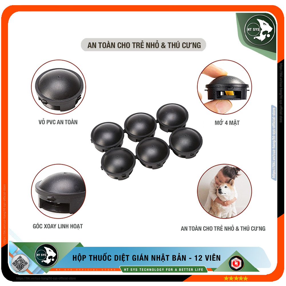 Thuốc Diệt Gián Nhật Bản HT SYS EARTH - Hộp 12 Viên - Cách Diệt Gián An Toàn Hiệu Quả Cho Con Người Và Vật Nuôi