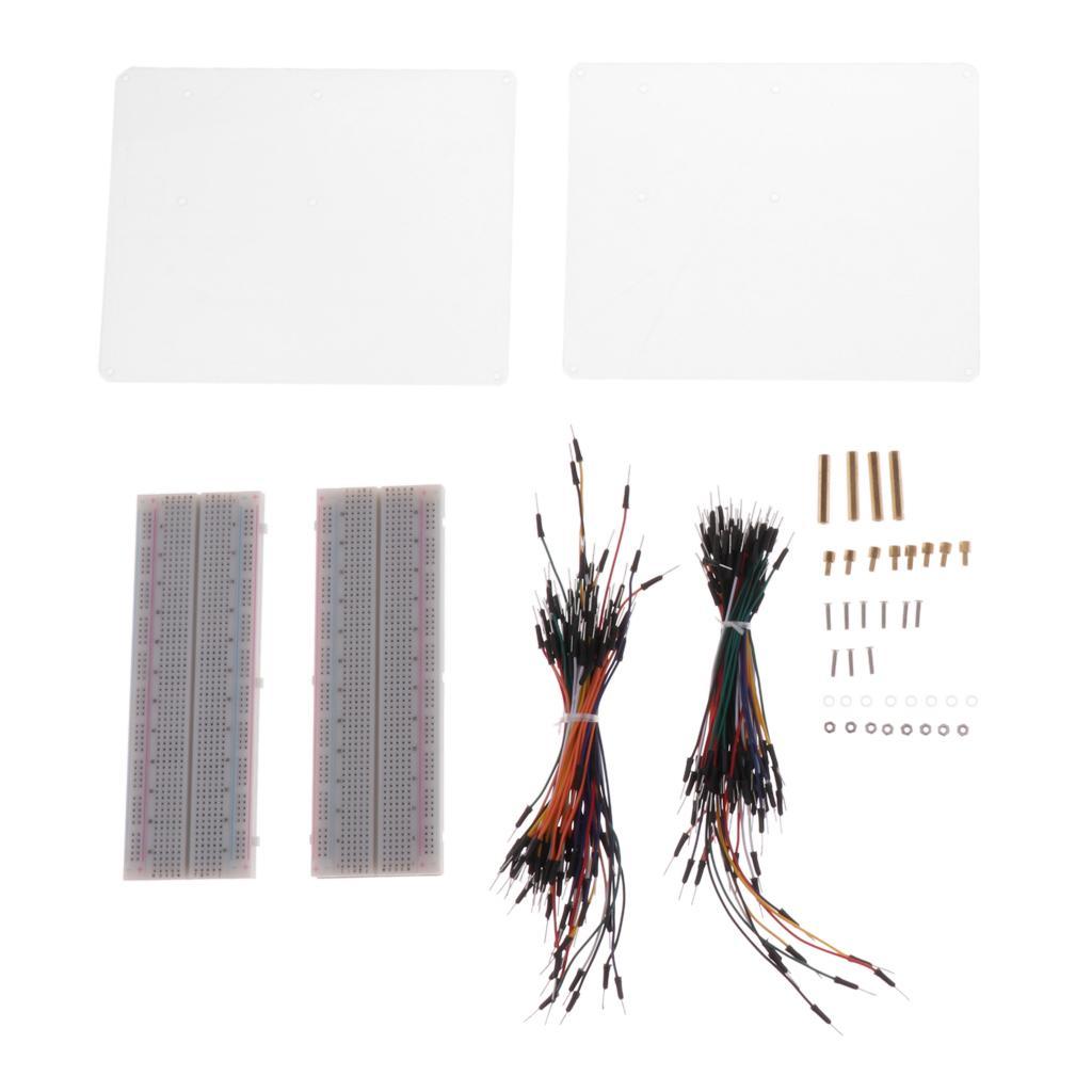 Acrylic Experiment Plate + Breadboard Board + Jumper Wire Cable for Raspberry Pi 3 Model B+ 3B 2B