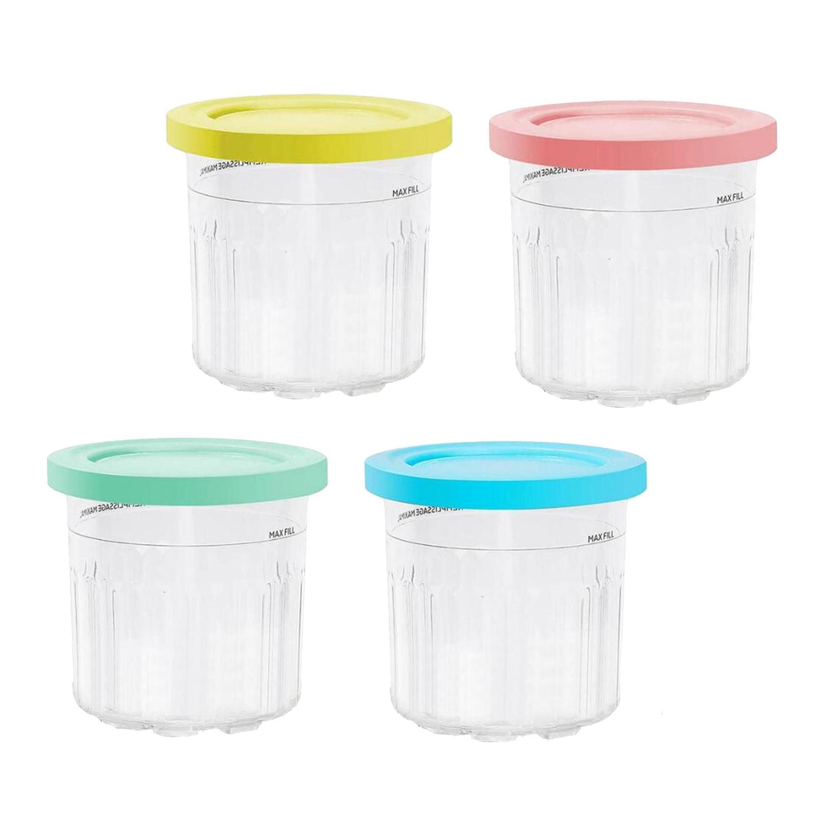 4Pcs Dessert Container Leakproof Ice Cream Pint Cup for Soup Ice Cream Maker