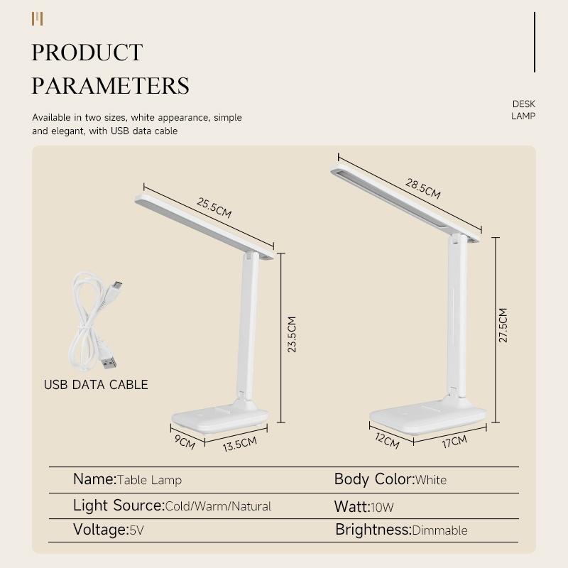 Đèn học Bảo vệ mắt Đèn bàn LED Đèn bàn học có thể gập lại Điều khiển cảm ứng 3 chế độ ánh sáng USB Có thể sạc lại Đèn ngủ di động