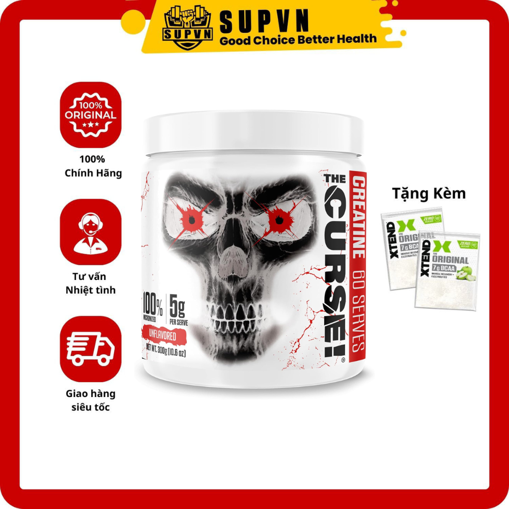 JNX The Curse Creatine Micronized (300gram - 500gram)- Creatine Hỗ Trợ Tăng Sức Mạnh Cơ Bắp 60 - 100 Serving