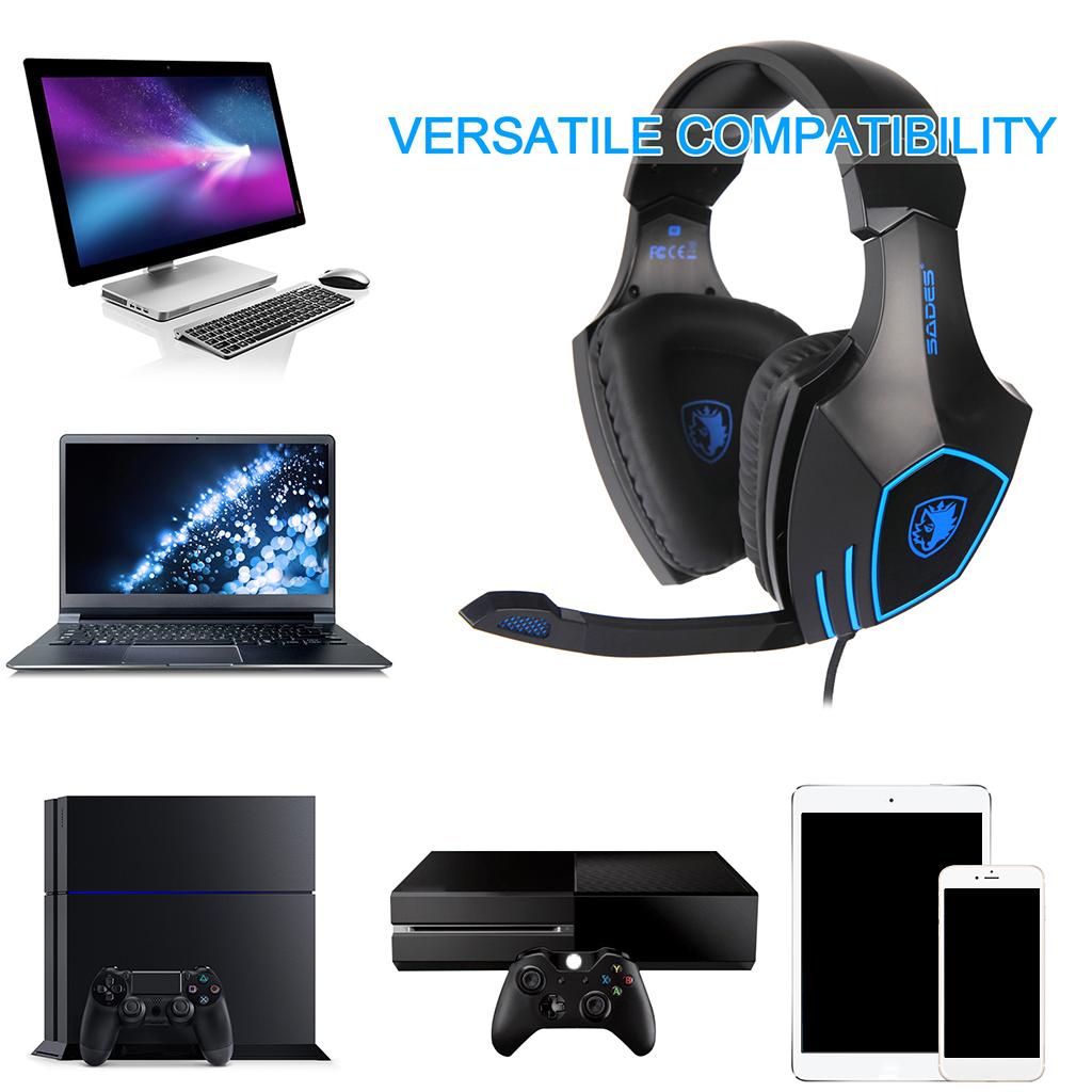 SA819 LED Stereo Headsets Surround Sound Gaming Headphones 3.5mm W/ MIC