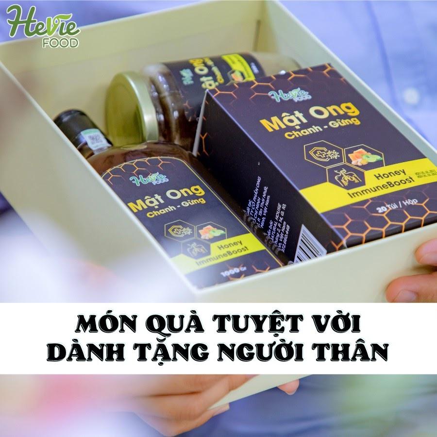 Mật ong chiết xuất Chanh Gừng tăng sức đề kháng HeVieFood chai 1000g