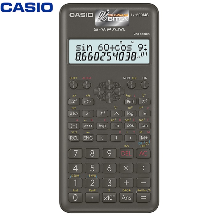 Máy tính Casio FX-500MS, Bảo hành 7 năm - Hàng chính hãng Bitex