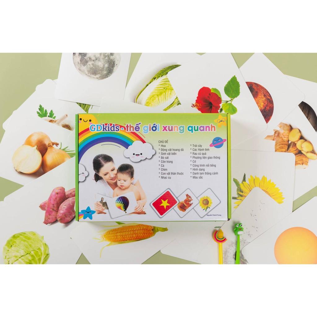 COMBO 3 BỘ THẺ HỌC CHUYÊN SÂU TOÁN+ TIẾNG VIỆT+ THẾ GIỚI XUNG QUANH CHUẨN GLENN DOMAN- FLASH CARD GDKIDS NÂNG CAO