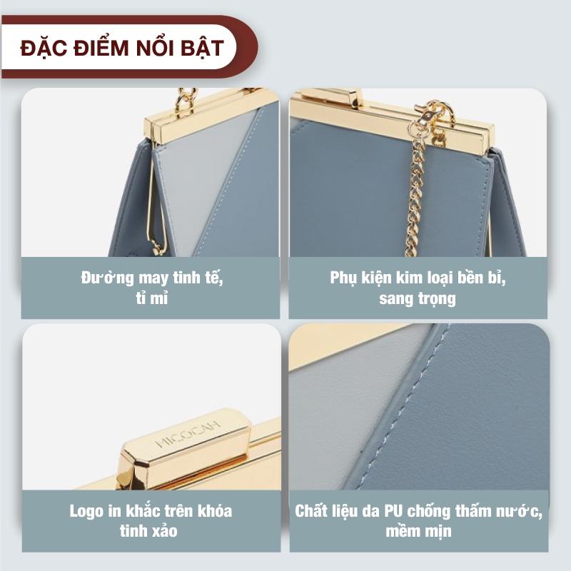 Túi đeo chéo nữ đeo vai kẹp nách chính hãng MICOCAH dáng công sở phối màu vintage da cao cấp MC119