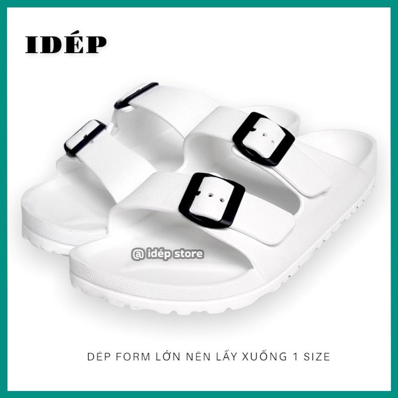 Dép nam nữ 2 Quai ngang 2 khuy siêu nhẹ đi mưa chống nước iDÉP- DL165