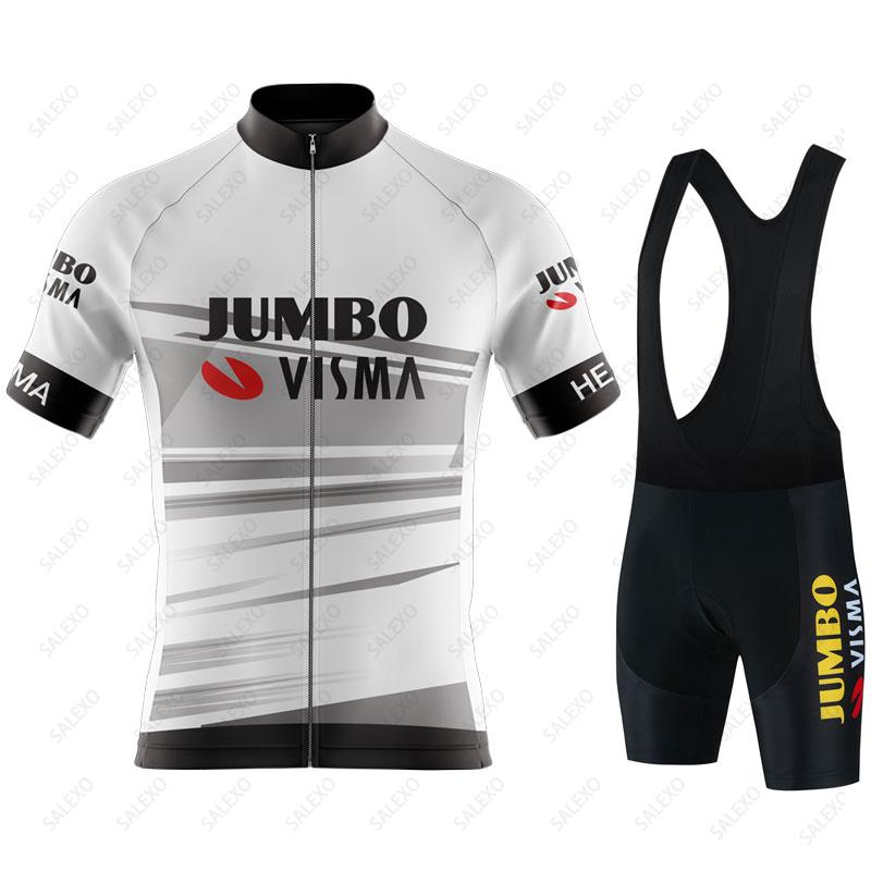 Jumbo Visma Nam Đi Xe Đạp Jersey Bộ Ngắn Tay Mùa Hè Đường Đua Xe Đạp Quần Áo Xe Đạp MTB Yếm Phù Hợp Với Maillot Ciclismo Hombre Color: 8 Size: S