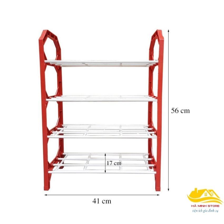 Kệ giày 4 tầng kệ để giày dép lắp ghép thông minh bằng nhựa kệ giầy nhựa 4 tầng hà minh store