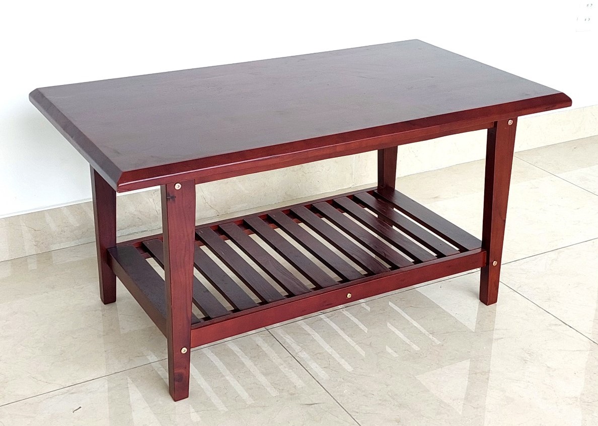 Bàn Trà, Bàn Sofa Gỗ Có Kệ 100*55 cm Dày Dặn Chắc Chắn - Gỗ Song Bản