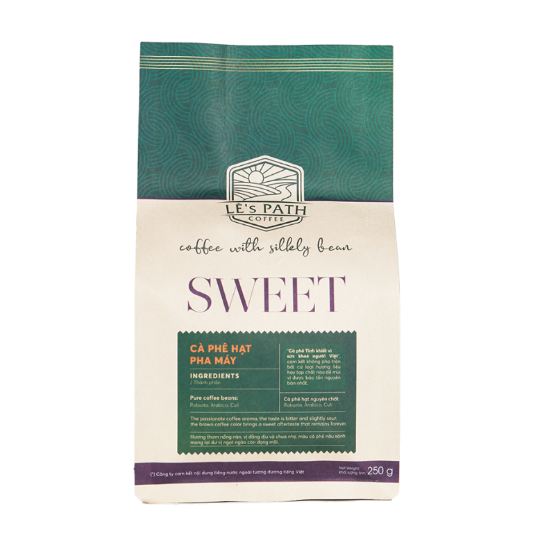 Cà phê nguyên chất Lê’s Path Coffee Sweet cà phê pha máy 2 loại 250gr và 500gr