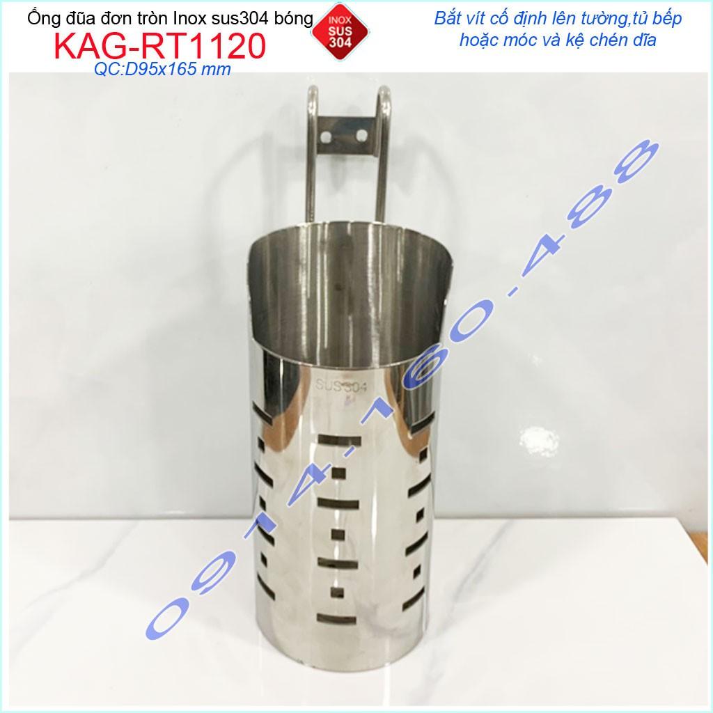 Ống đũa tròn KAG-RT1120, ống đựng muỗng đũa nĩa Inox SUS304 dập khuôn cao cấp sáng bóng bền bỉ theo thời gian