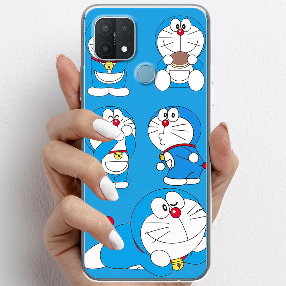 Ốp lưng cho Oppo A15, Oppo A15s nhựa TPU mẫu Doraemon ham ăn