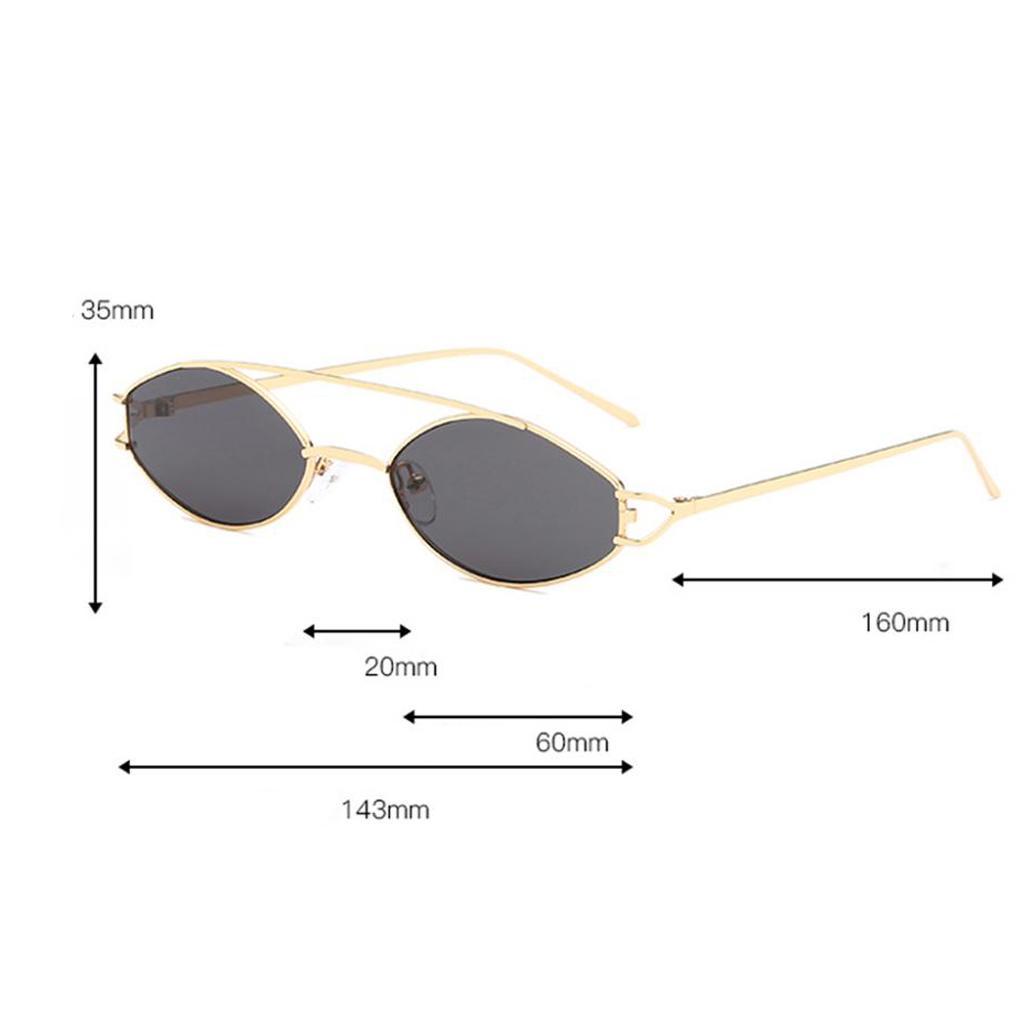 Vintage Unisex Anti-UV Oval Sunglasses Shades Metal Frame Glasses Eyewear