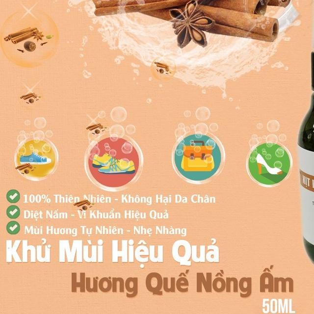 Hình ảnh Xịt khử mùi hôi giày Hương Quế Nano Bạc XIMO đánh bay mùi hôi chân, giày, túi 50ml (MXKM02)