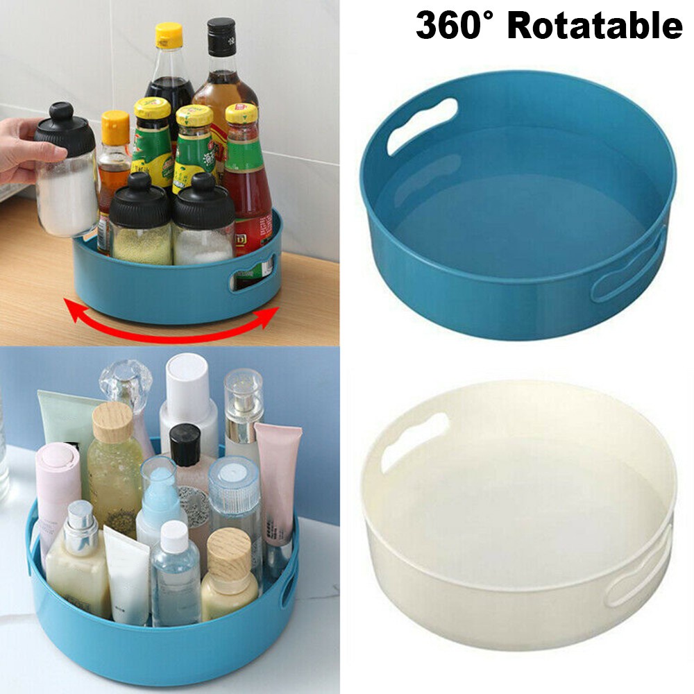 Khay Đựng Đồ, Gia Vị, Mỹ Phẩm Xoay 360 Độ - Chống Trượt Đa Năng Cho Nhà Bếp / Phòng Tắm / Nhà Cửa